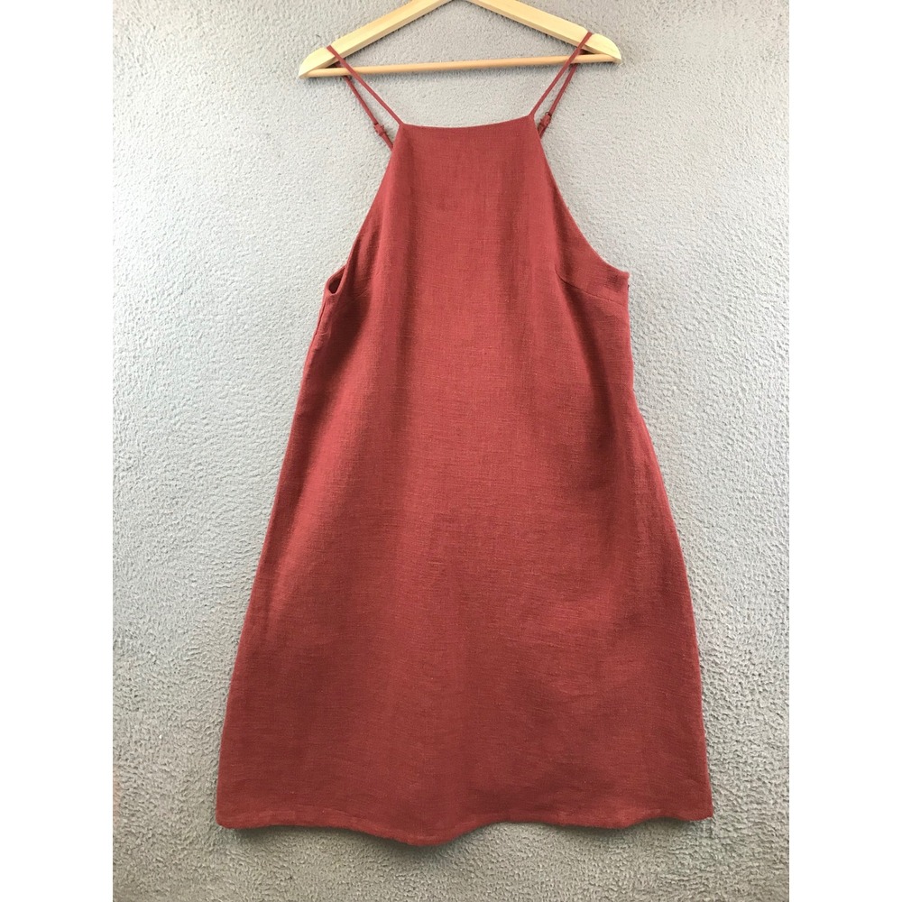 Mod Ref Women's Sleeveless Mini Dress Casual Rust Red Size M